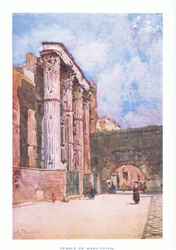 Tempel des Mars Ultor (im Forum des Augustus), aus Rom veröffentlicht von A & C Black Ltd, 1925